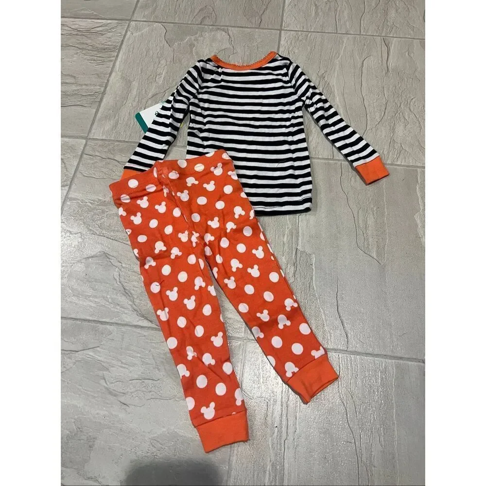 Disney Minnie Mouse Boo Halloween 2pc Jammy Set Girls Size 6-9 Month NEW